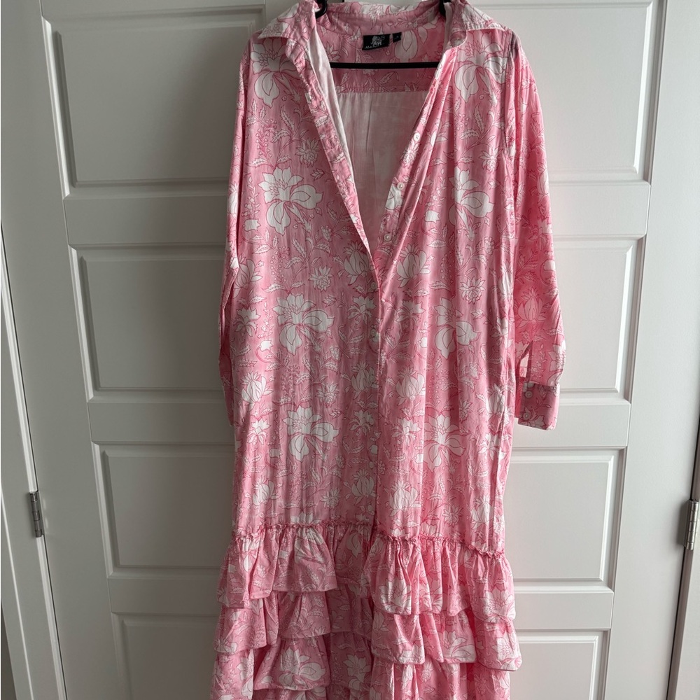 Madison Mathew’s Pink Floral Maxi Dress